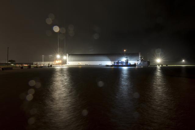 NASA image: NASA’s Pegasus Barge Stops at MAF with Artemis I Rocket Hardware